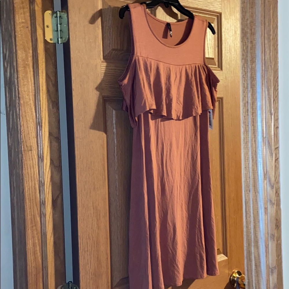 iNg Collection cut out shoulder dress cinnamon L